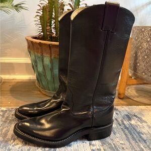 Nocona Black Leather Western Boots